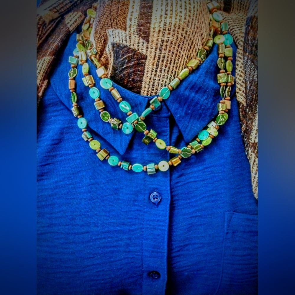 Green And Blue Beaded Necklace